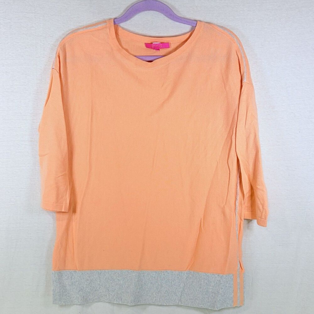 Lilly Pulitzer Dayna Peach Orange Tropics Tint Sweater Women’s size Medium